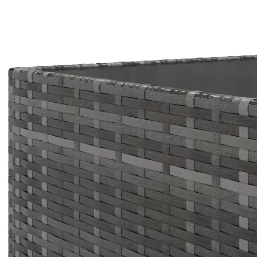  7 részes szürke polyrattan kerti ülőgarnitúra párnákkal