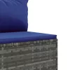  6 részes szürke polyrattan kerti ülőgarnitúra párnákkal