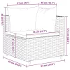  6 részes szürke polyrattan kerti ülőgarnitúra párnákkal