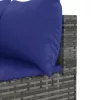  6 részes szürke polyrattan kerti ülőgarnitúra párnákkal