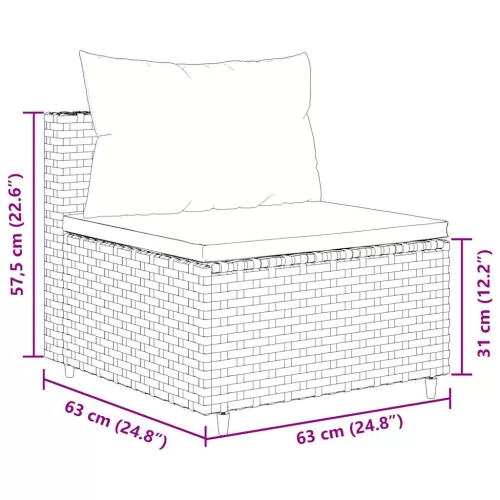  6 részes szürke polyrattan kerti ülőgarnitúra párnákkal