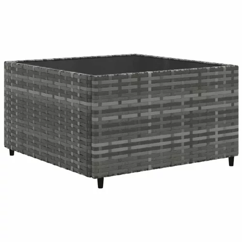  7 részes szürke polyrattan kerti ülőgarnitúra párnákkal