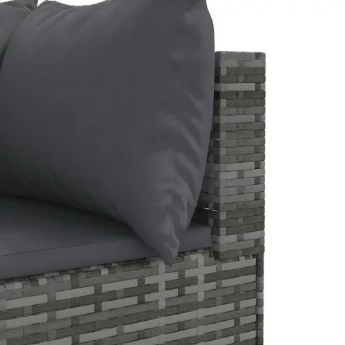  7 részes szürke polyrattan kerti ülőgarnitúra párnákkal