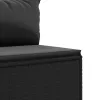  7 részes fekete polyrattan kerti ülőgarnitúra párnákkal