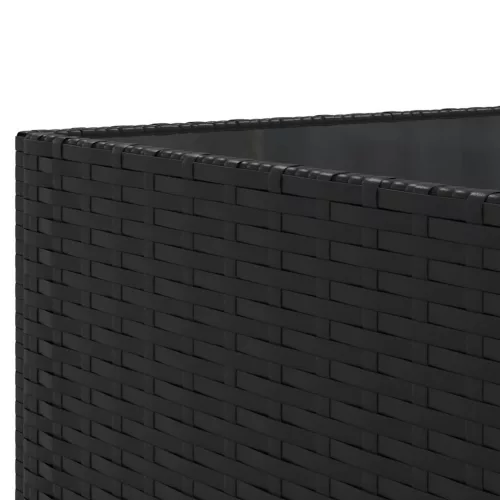  7 részes fekete polyrattan kerti ülőgarnitúra párnákkal