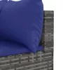  7 részes szürke polyrattan kerti ülőgarnitúra párnákkal