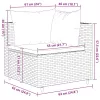  7 részes szürke polyrattan kerti ülőgarnitúra párnákkal