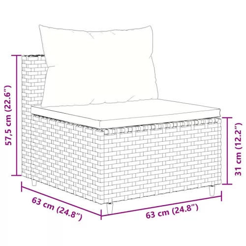  7 részes szürke polyrattan kerti ülőgarnitúra párnákkal