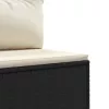  9 részes fekete polyrattan kerti ülőgarnitúra párnákkal