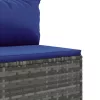  7 részes szürke polyrattan kerti ülőgarnitúra párnákkal