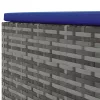  7 részes szürke polyrattan kerti ülőgarnitúra párnákkal