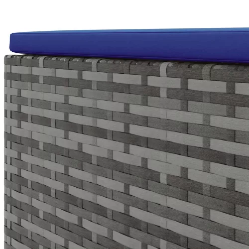  7 részes szürke polyrattan kerti ülőgarnitúra párnákkal