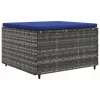  8 részes szürke polyrattan kerti ülőgarnitúra párnákkal