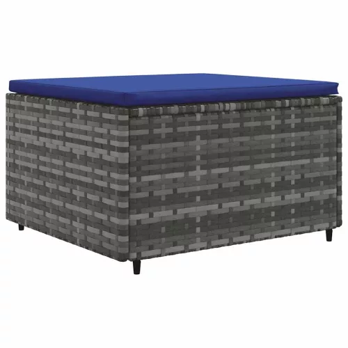  8 részes szürke polyrattan kerti ülőgarnitúra párnákkal