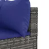  6 részes szürke polyrattan kerti ülőgarnitúra párnákkal
