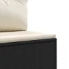  7 részes fekete polyrattan kerti ülőgarnitúra párnákkal