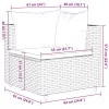  7 részes fekete polyrattan kerti ülőgarnitúra párnákkal