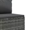  9 részes szürke polyrattan kerti ülőgarnitúra párnákkal
