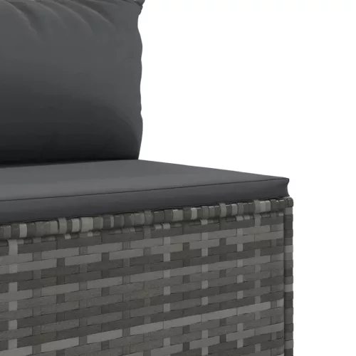  9 részes szürke polyrattan kerti ülőgarnitúra párnákkal