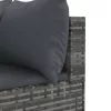  9 részes szürke polyrattan kerti ülőgarnitúra párnákkal