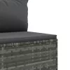  9 részes szürke polyrattan kerti ülőgarnitúra párnákkal
