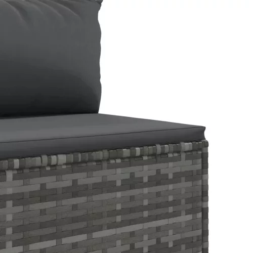  9 részes szürke polyrattan kerti ülőgarnitúra párnákkal