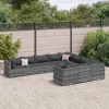  10 részes szürke polyrattan kerti ülőgarnitúra párnákkal