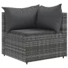  10 részes szürke polyrattan kerti ülőgarnitúra párnákkal