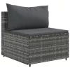  10 részes szürke polyrattan kerti ülőgarnitúra párnákkal