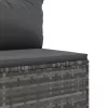  10 részes szürke polyrattan kerti ülőgarnitúra párnákkal