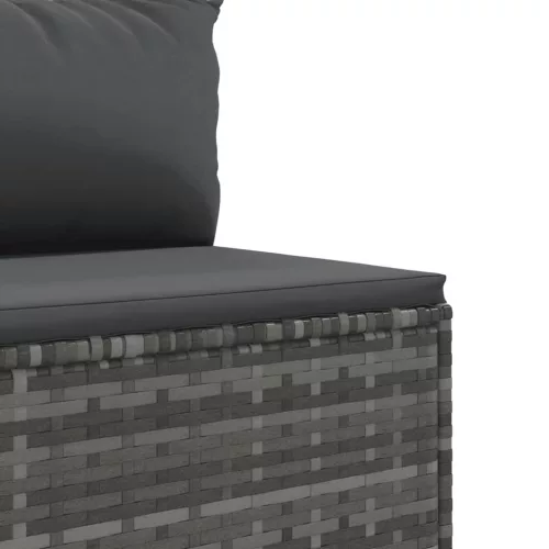  10 részes szürke polyrattan kerti ülőgarnitúra párnákkal