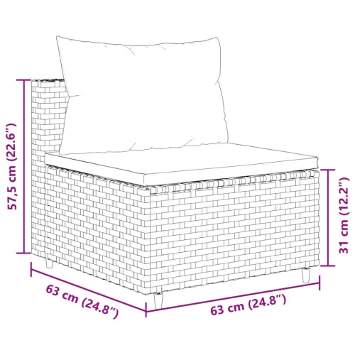  10 részes szürke polyrattan kerti ülőgarnitúra párnákkal