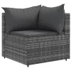  10 részes szürke polyrattan kerti ülőgarnitúra párnákkal