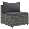  10 részes szürke polyrattan kerti ülőgarnitúra párnákkal