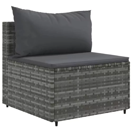  10 részes szürke polyrattan kerti ülőgarnitúra párnákkal