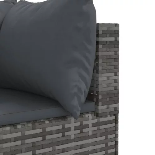  10 részes szürke polyrattan kerti ülőgarnitúra párnákkal