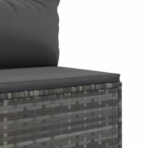  10 részes szürke polyrattan kerti ülőgarnitúra párnákkal