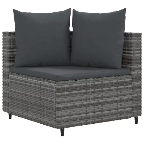  10 részes szürke polyrattan kerti ülőgarnitúra párnákkal