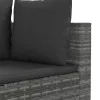  10 részes szürke polyrattan kerti ülőgarnitúra párnákkal