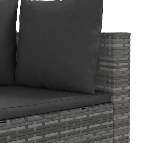  10 részes szürke polyrattan kerti ülőgarnitúra párnákkal
