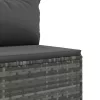  10 részes szürke polyrattan kerti ülőgarnitúra párnákkal