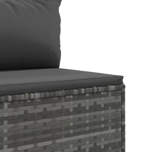  10 részes szürke polyrattan kerti ülőgarnitúra párnákkal