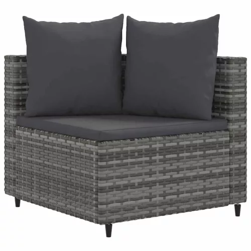  10 részes szürke polyrattan kerti ülőgarnitúra párnákkal