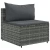  10 részes szürke polyrattan kerti ülőgarnitúra párnákkal