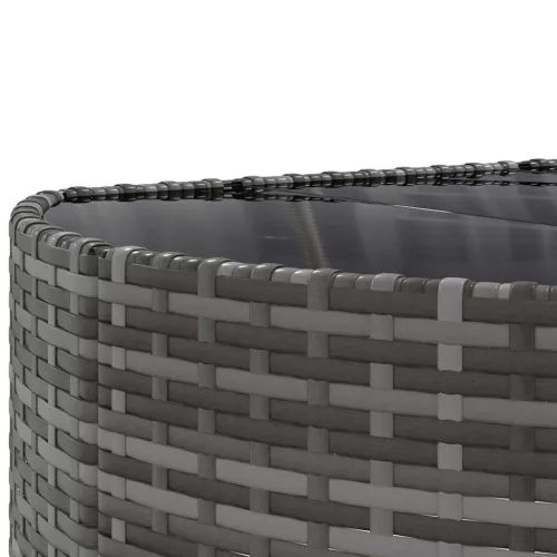  10 részes szürke polyrattan kerti ülőgarnitúra párnákkal