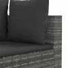  6 részes szürke polyrattan kerti ülőgarnitúra párnákkal