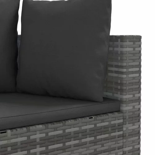  6 részes szürke polyrattan kerti ülőgarnitúra párnákkal
