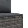  6 részes szürke polyrattan kerti ülőgarnitúra párnákkal