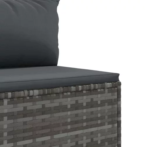  6 részes szürke polyrattan kerti ülőgarnitúra párnákkal