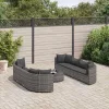  9 részes szürke polyrattan kerti ülőgarnitúra párnákkal